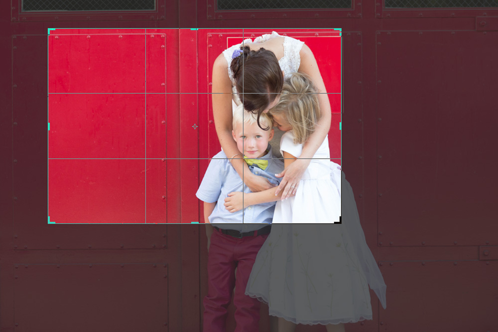 before: bride embracing children