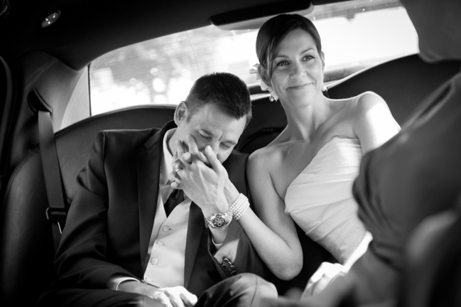 Bride and groom black and white