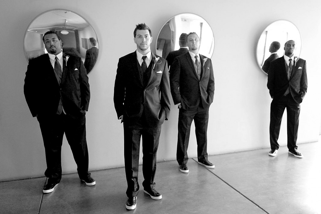 Groomsmen wearing ties