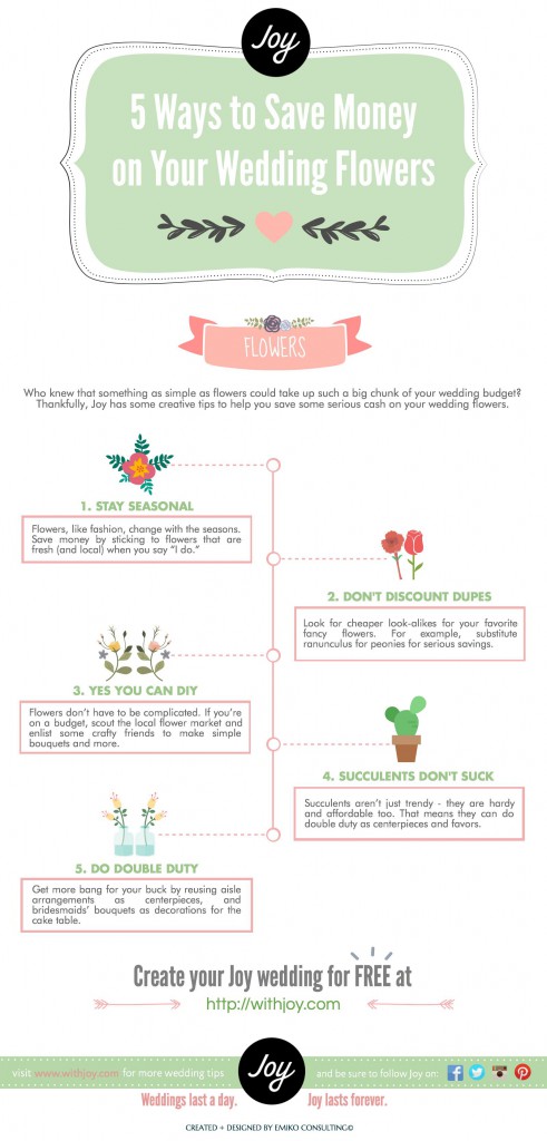 save money on wedding flowers
