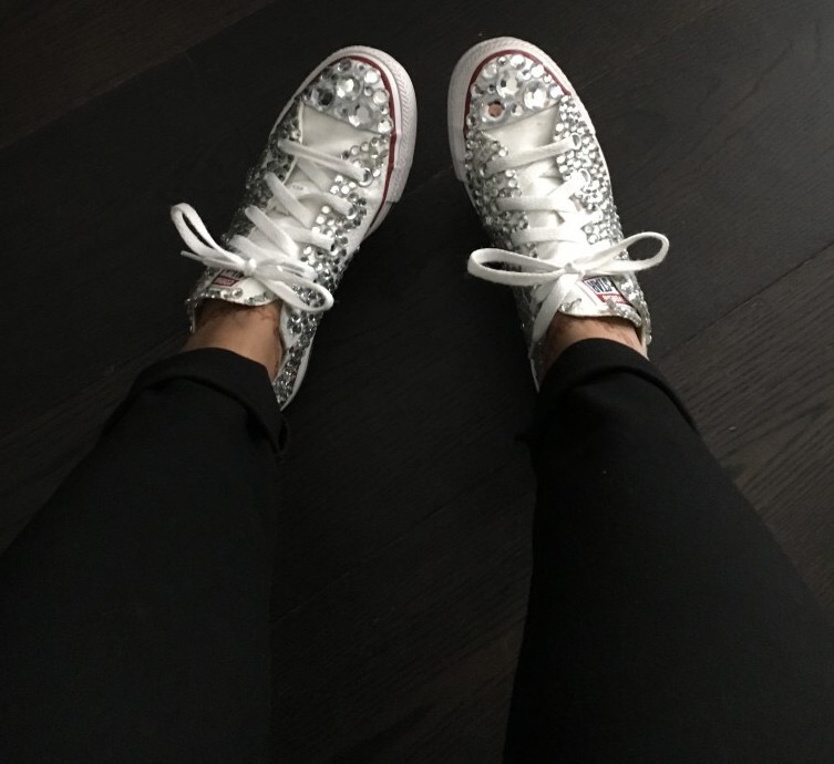 glittery bridal tennis shoes