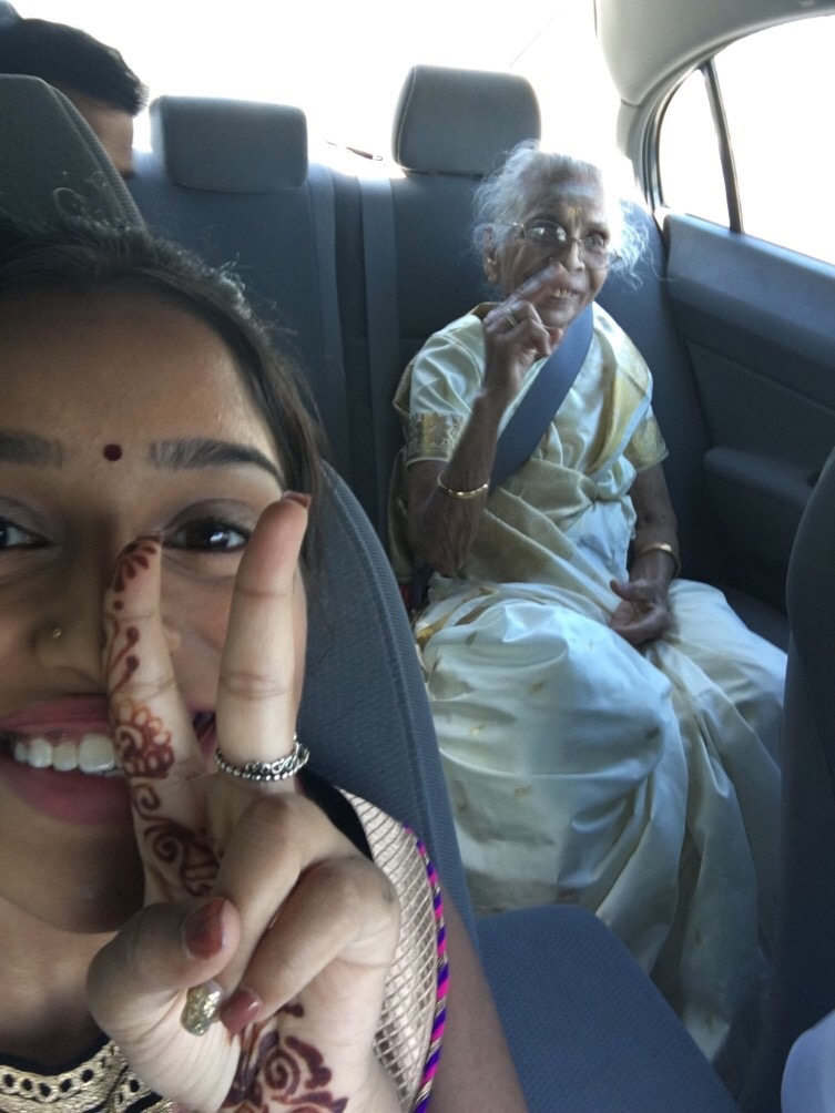 Indian grandma in limo