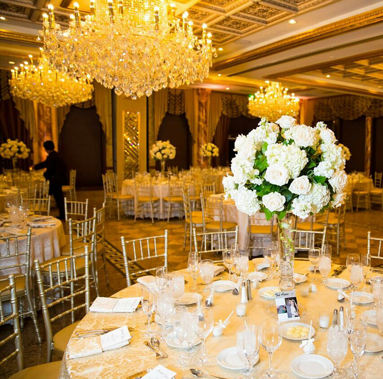 white floral centerpiece