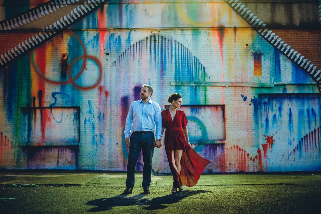 couple holding hands east of downtown in houston