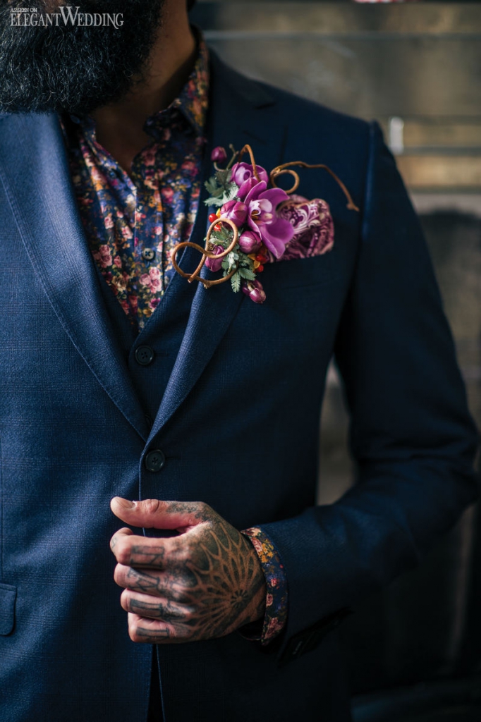 fall groom style patterned shirt