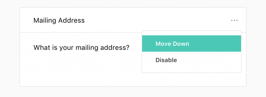 Mailing address field for Joy's online RSVP tool