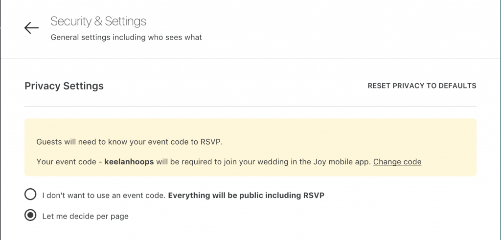 change event code