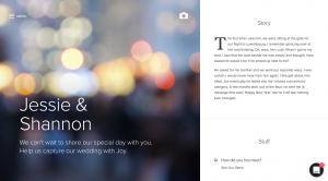 wedding welcome page