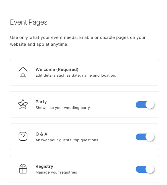 event pages