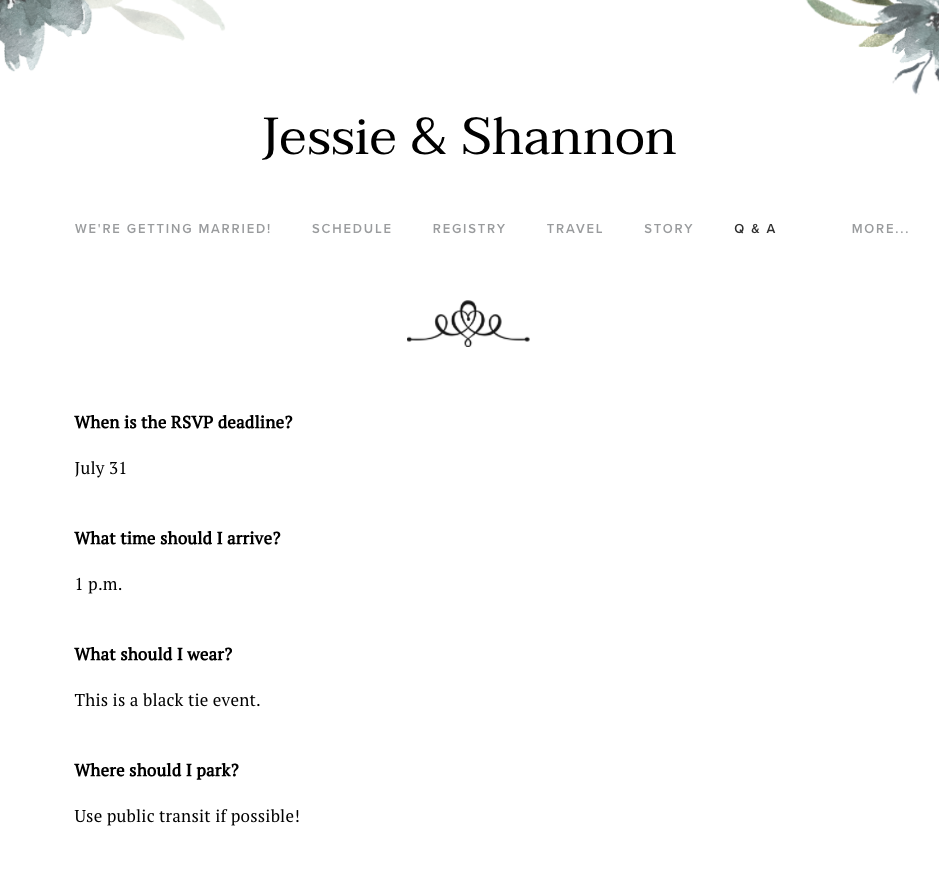 wedding q & a