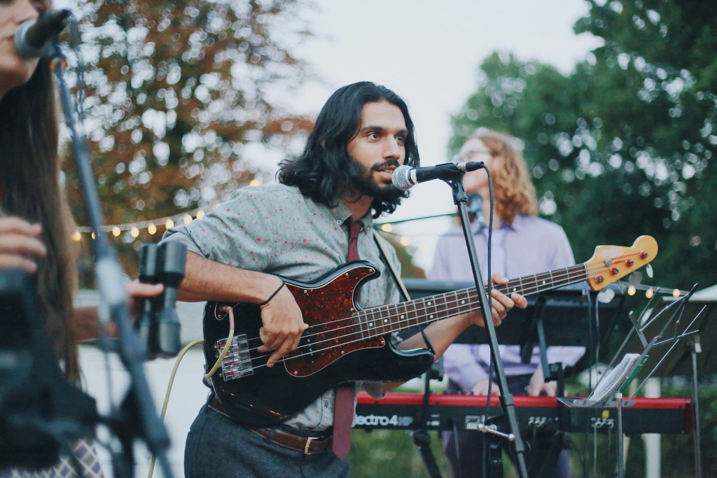 wedding band playing outdoors