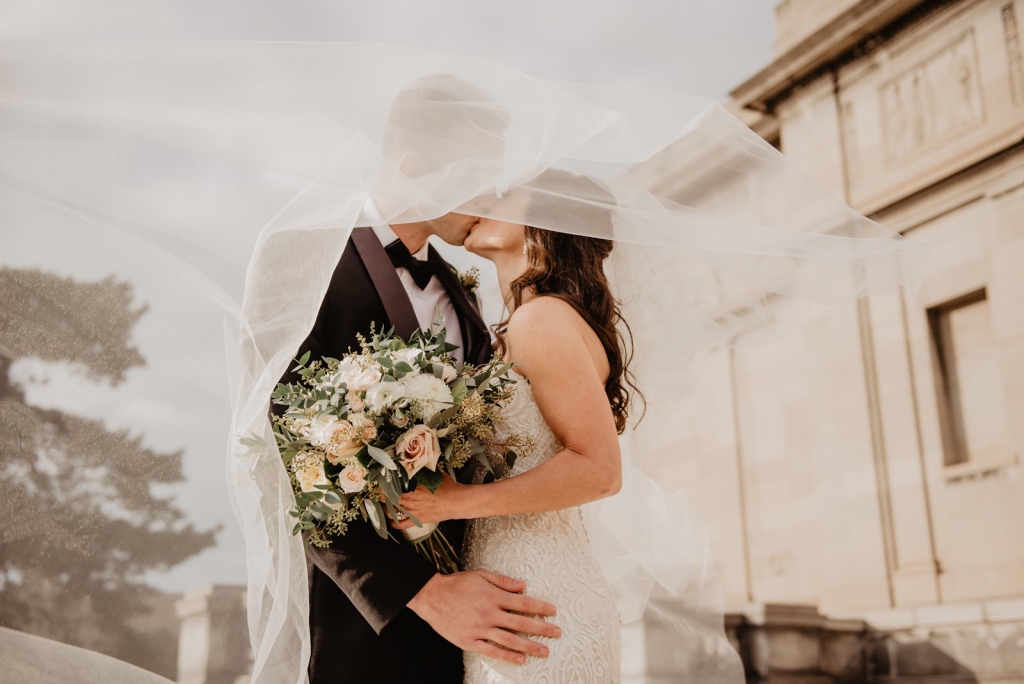 Beautiful bride and groom