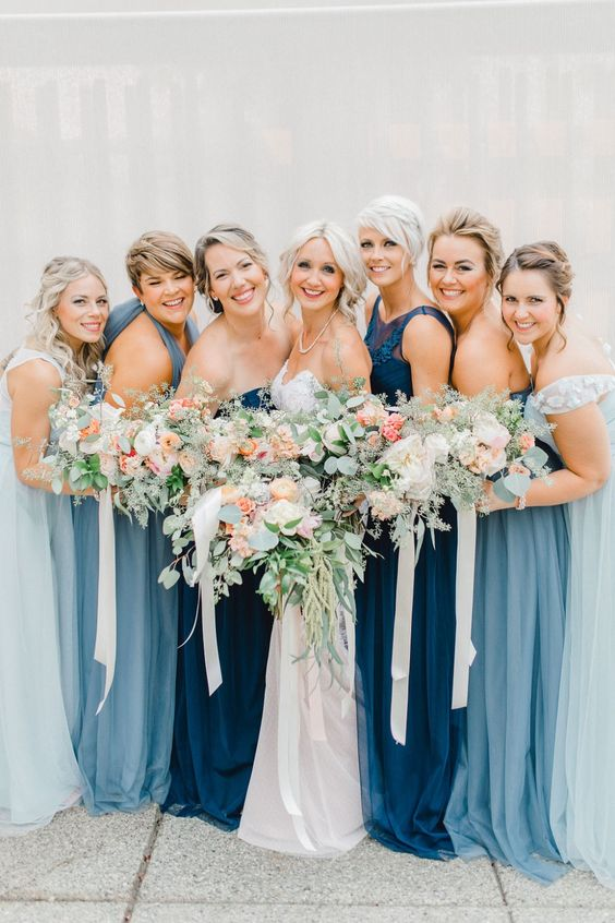Blue hues are pretty wedding colors