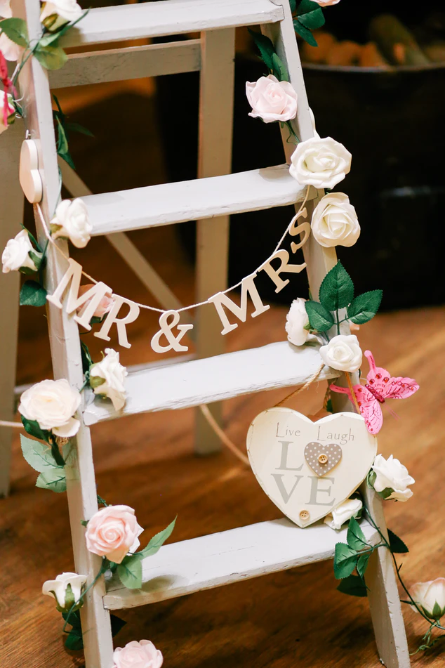 Mr and Mrs rustic ladder