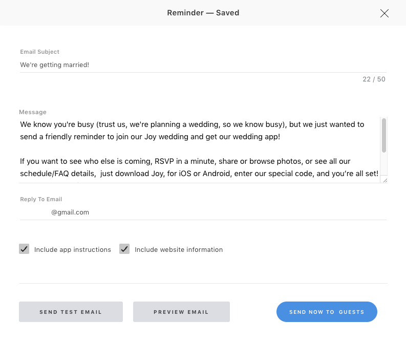 reminder email