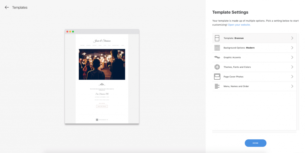 wedding site template